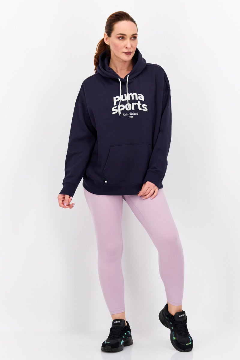 PUMA هودي خارجي مزخرف للنساء، أزرق داكن - Image 4